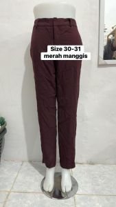 Celana Bhan/Kantor Wanita Size 30-31 Bhaan Strech Merah Maroon